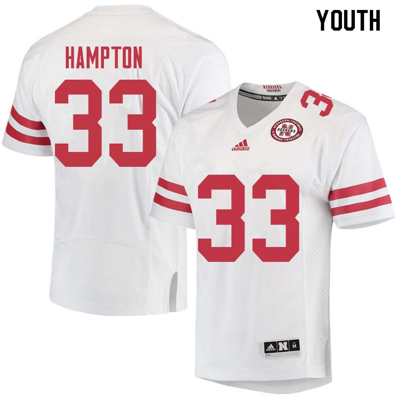 Youth #33 Willie Hampton Nebraska Cornhuskers College Football Jerseys Sale-White